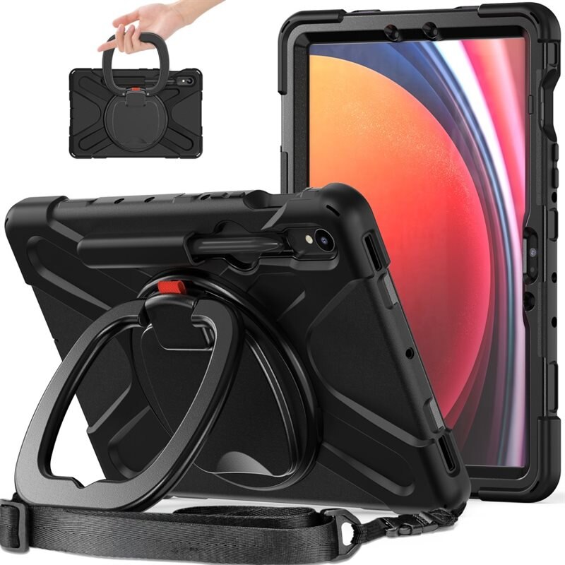 Hybridskal med Kickstand og skulderrem Samsung Galaxy Tab S7 svart