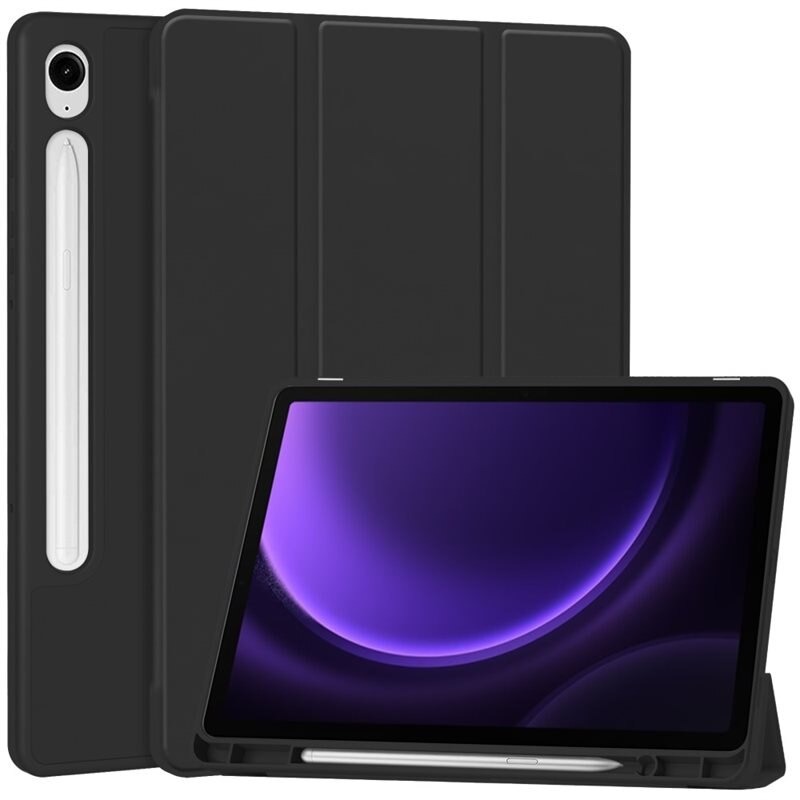 Samsung Galaxy Tab S10 FE Etui Tri-fold Pencil-holder Svart