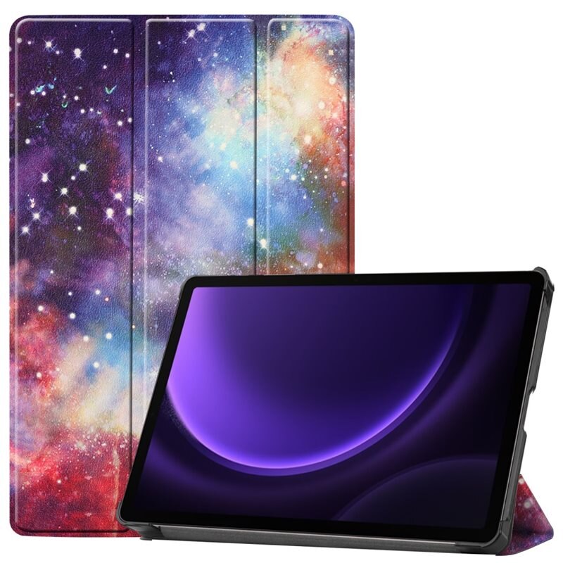 Etui Tri-fold Samsung Galaxy Tab S9 FE Rymd - Beskyttende deksel med støttefunksjon