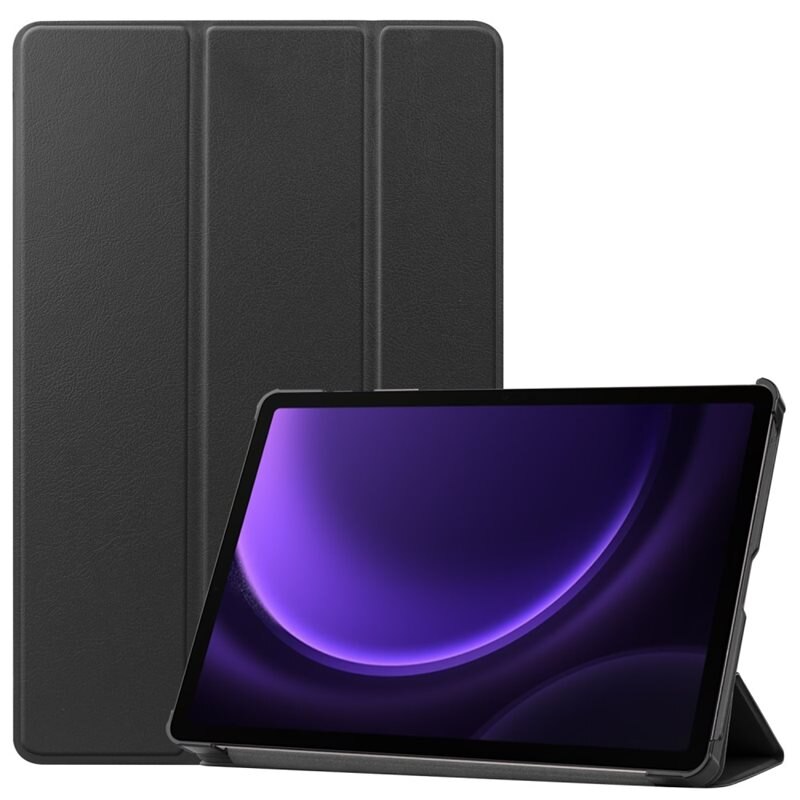 Etui Tri-fold Samsung Galaxy Tab S9 FE Plus Svart - Beskyttende deksel med støttefunksjon