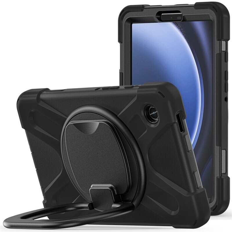 Kickstand Hybrid Case Samsung Galaxy Tab A9 Black - Solid og støtsikkert deksel med innebygd stativ