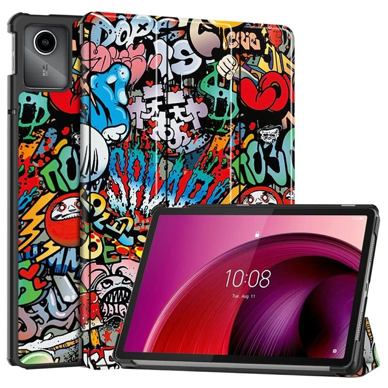 Etui Tri-fold Lenovo Tab M11 Graffiti - Beskyttende deksel med støttefunksjon