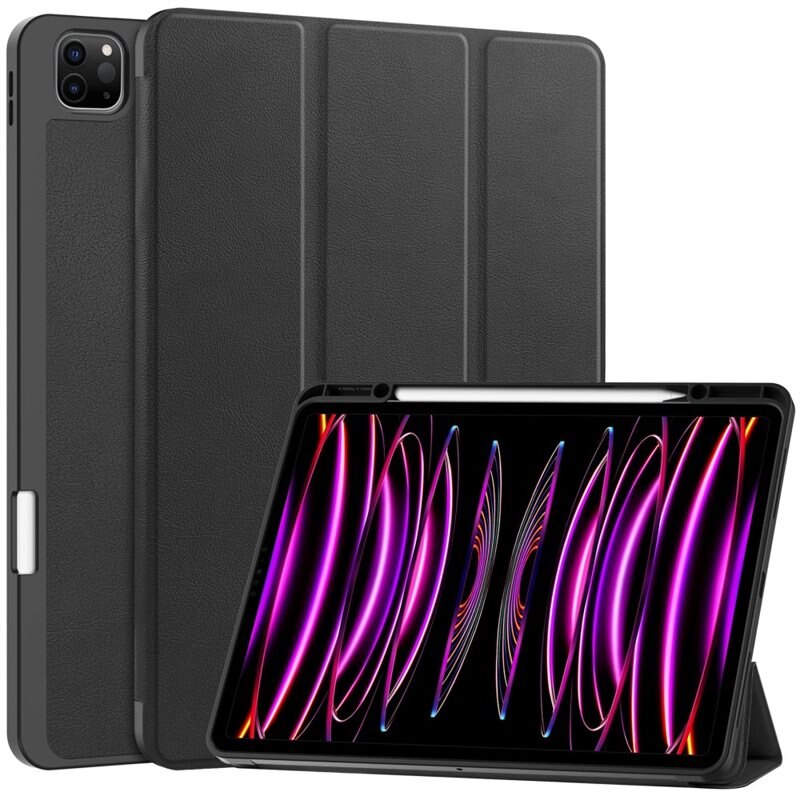 Apple iPad Air 13 2nd Gen (2025) Etui Tri-fold Pencil-holder Svart