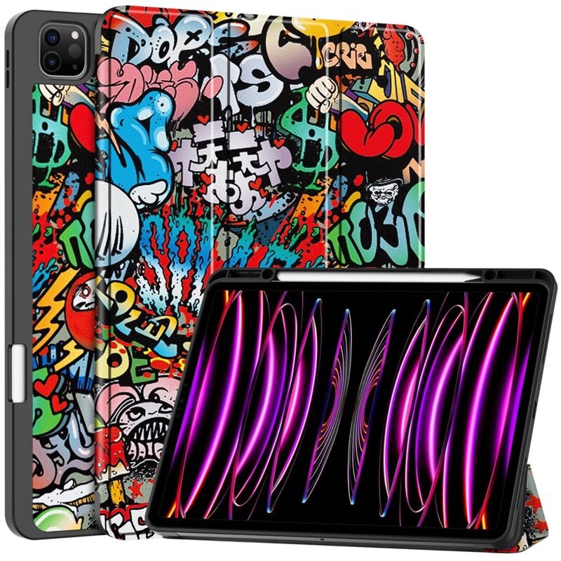 Etui Tri-fold Apple iPad Air 13 2nd Gen (2025) Graffiti - Beskyttende deksel med støttefunksjon