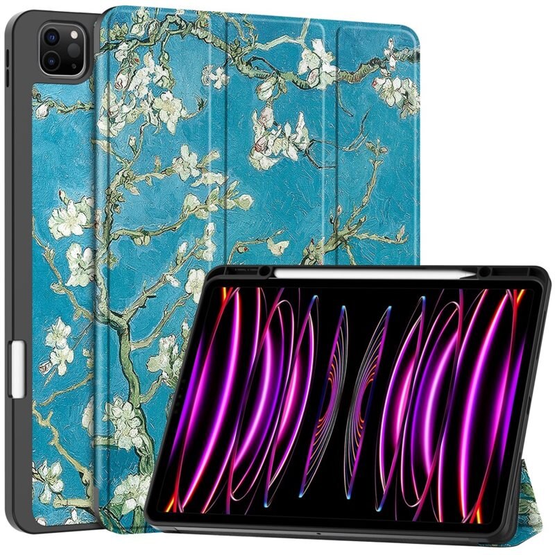 Etui Tri-fold iPad Air 13 (2024) - Kirsebærblomster - Beskyttende deksel med støttefunksjon