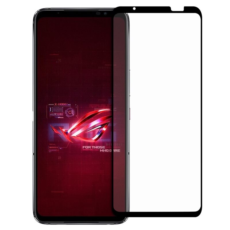Heldekkende Skjermbeskytter Herdet Glass Asus ROG Phone 6/6 Pro svart - Skjermbeskyttelse som dekker hele skjermen