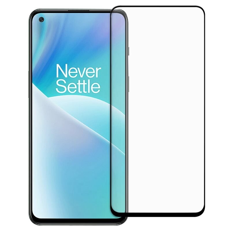 Heldekkende Skjermbeskytter Herdet Glass OnePlus Nord 2T 5G svart - Skjermbeskyttelse som dekker hele skjermen