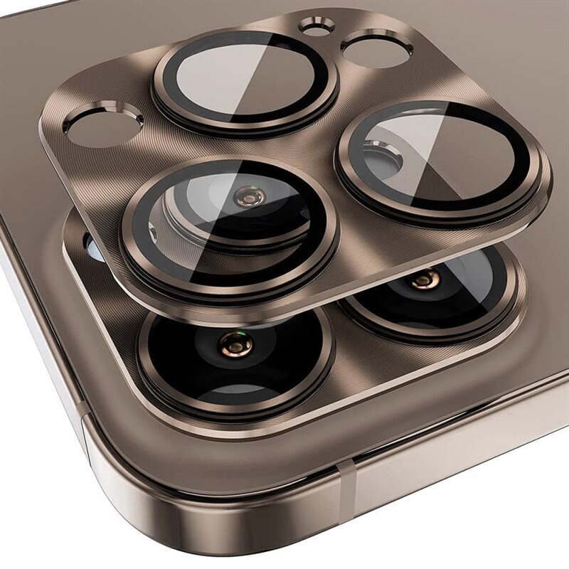 Hat Prince Kamerabeskyttelse Aluminium+Herdet Glass iPhone 16 Pro brun