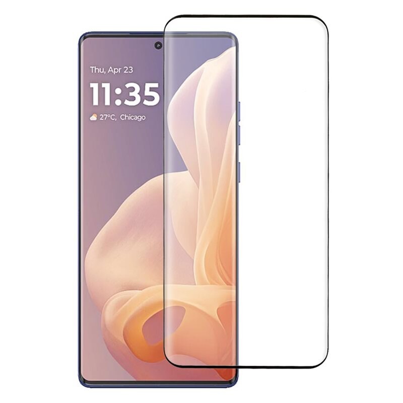 Heldekkende Skjermbeskytter Herdet Glass Motorola Moto G85 svart - Skjermbeskyttelse som dekker hele skjermen