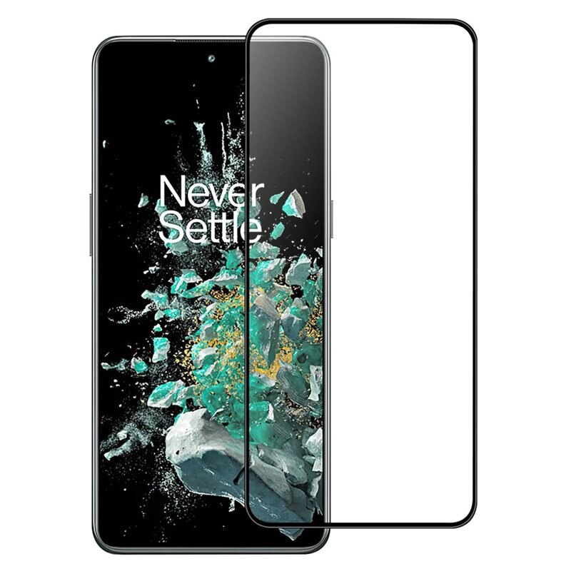 Heldekkende Skjermbeskytter Herdet Glass OnePlus 10T svart - Skjermbeskyttelse som dekker hele skjermen