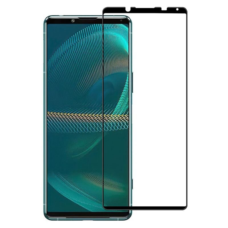 Heldekkende Skjermbeskytter Herdet Glass Sony Xperia 5 IV svart - Skjermbeskyttelse som dekker hele skjermen