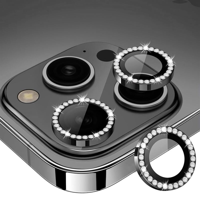Hat Prince Rhinestone Linsebeskyttelse Aluminium iPhone 16 Pro svart