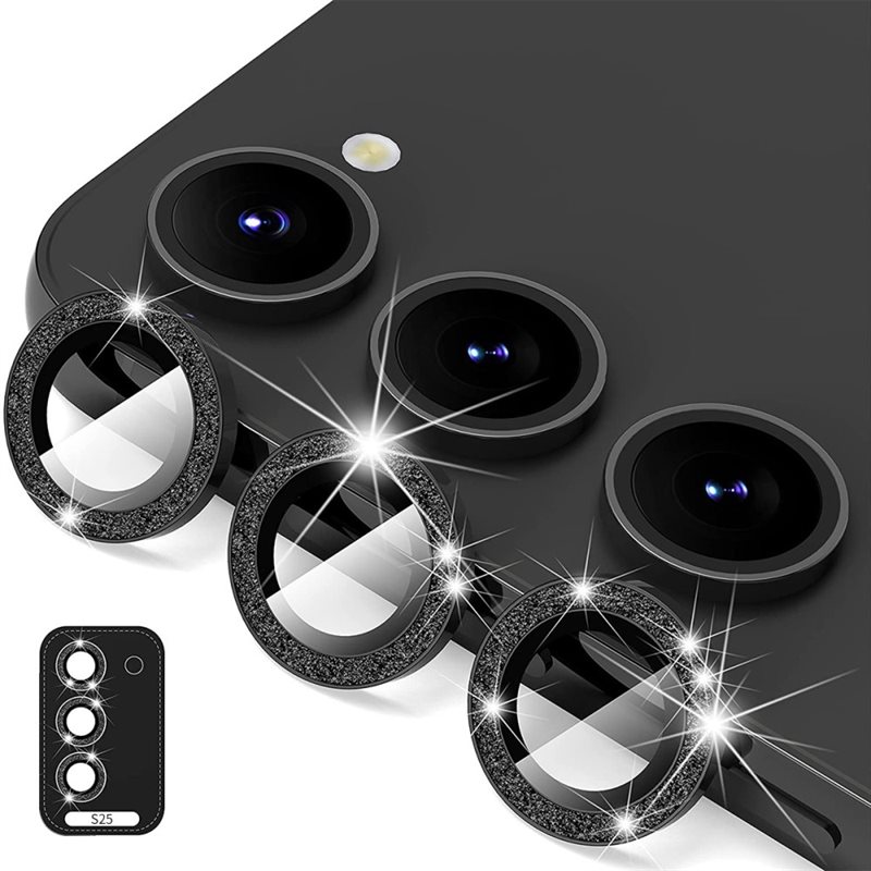 Hat Prince Glitter Linsebeskyttelse Aluminium Samsung Galaxy S25 Svart