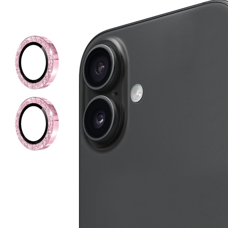 Hat Prince Glitter Linsebeskyttelse Aluminium iPhone 17 Rosa