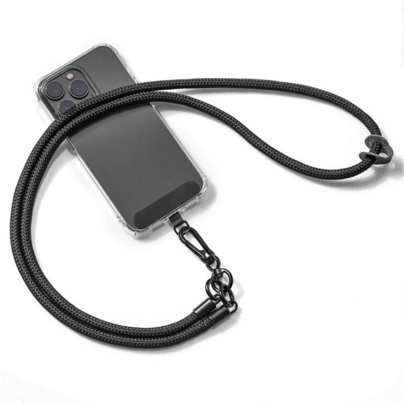 Universal Phone Shoulder Strap svart - Lång bærereim for mobildeksler og enheter