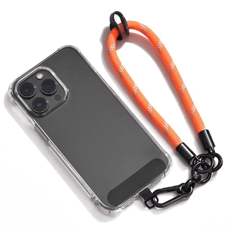 Universal Phone Hand Strap oransje - Praktisk bærereim for mobildeksler - Passer også til kameraer og andre enheter