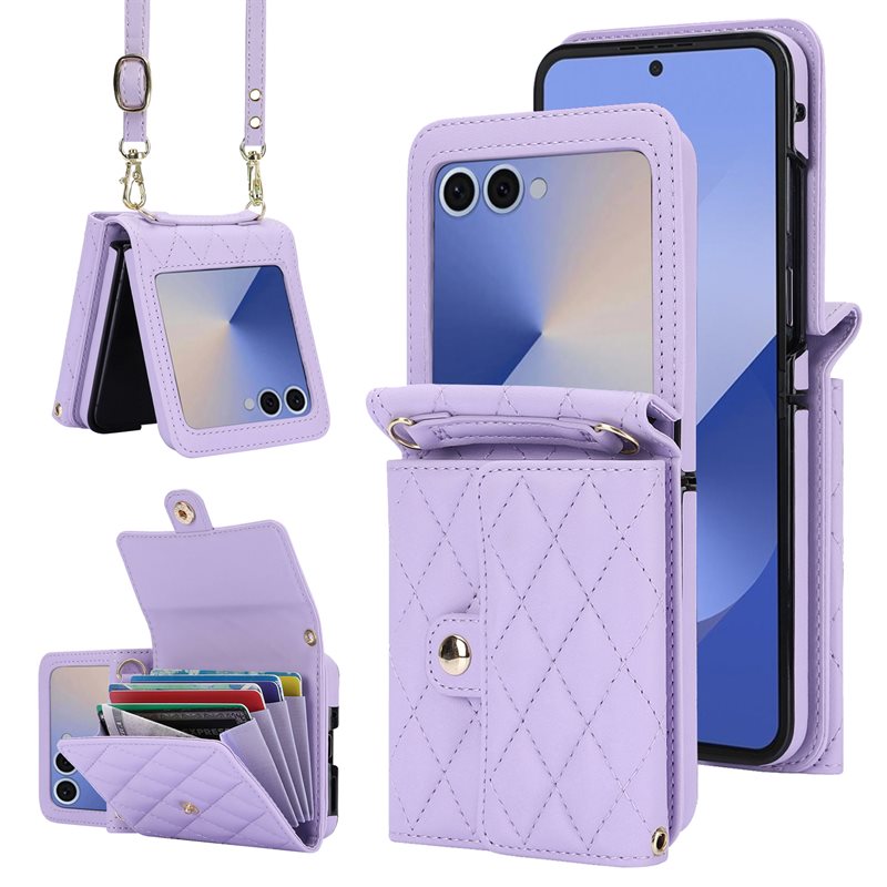RFID blocking Lommebokveske Samsung Galaxy Z Flip 7 Quilted Lilla