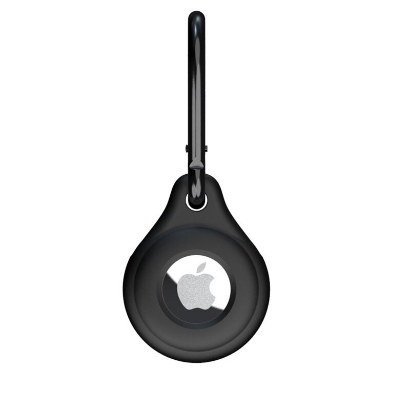 AirTag Silicone Keychain Case Black - Silikondeksel med nøkkelring