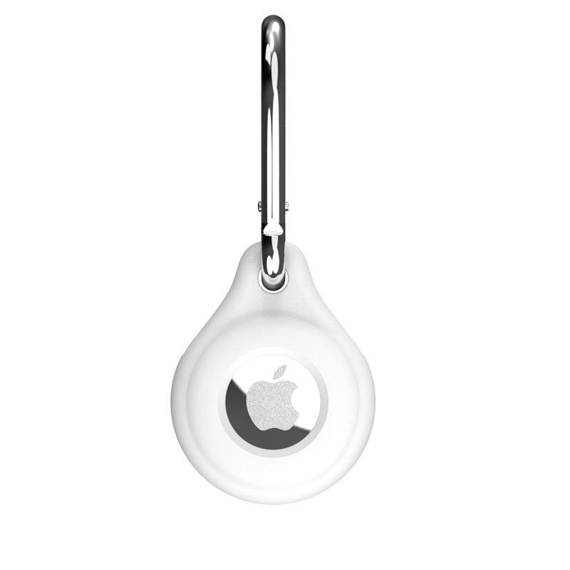 AirTag Silicone Keychain Case White - Silikondeksel med nøkkelring