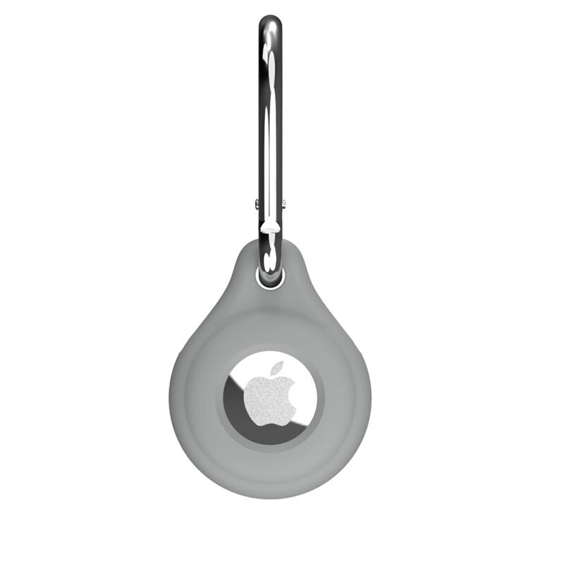AirTag Silicone Keychain Case Grey - Silikondeksel med nøkkelring