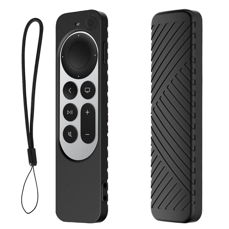 Rillet Silikon Deksel Apple TV 4K Siri fjernkontroll svart