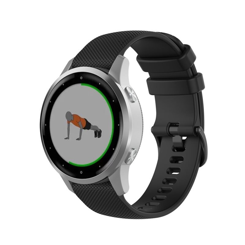 Garmin Vivoactive 4s Reim Silikon Svart - Sporty armbånd perfekt for treningen