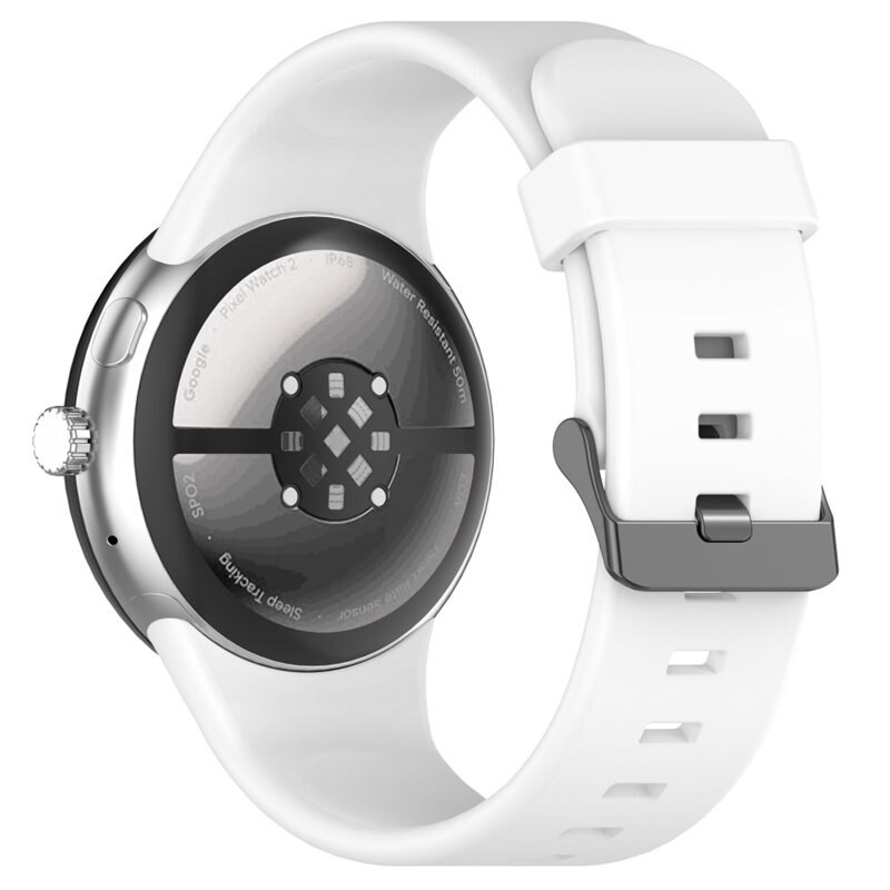 Google Pixel Watch 3 45mm Reim Silikon Hvit - Sporty armbånd perfekt for treningen