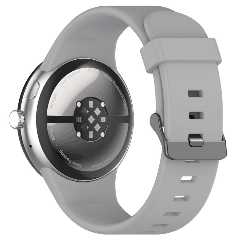 Google Pixel Watch 3 45mm Reim Silikon Grå - Sporty armbånd perfekt for treningen