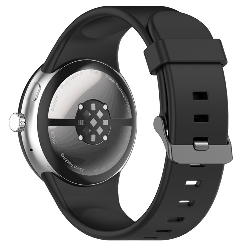 Google Pixel Watch 3 45mm Reim Silikon Svart - Sporty armbånd perfekt for treningen
