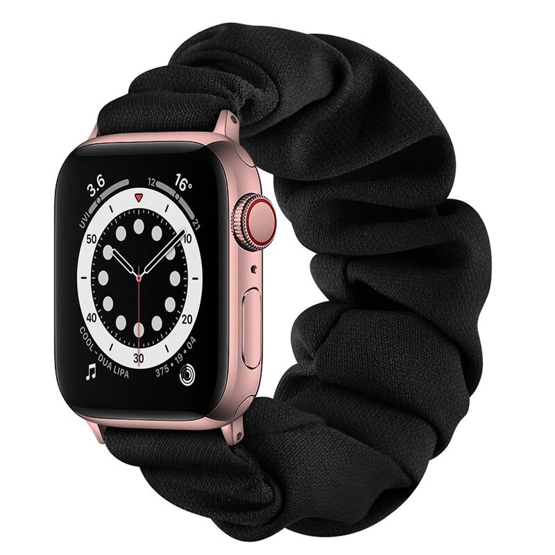 Scrunchie Reim Apple Watch SE 40mm svart/rosegull - Klokkereim