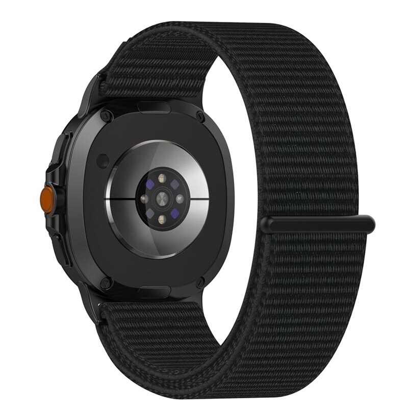 Samsung Galaxy Watch 8 44mm Nylonreim Svart - Armbånd i behagelig og ventilerende nylon