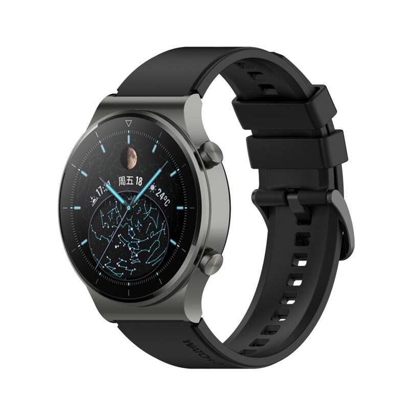 Huawei Watch GT 2 46mm Reim Silikon Svart - Sporty armbånd perfekt for treningen
