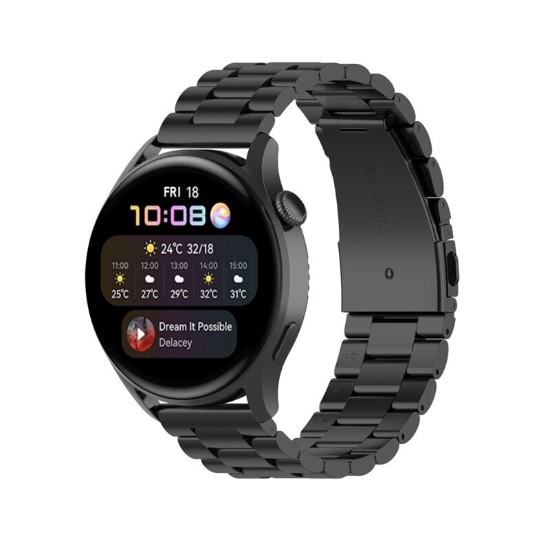 Huawei Watch GT 3 46mm/Watch GT Runner Metal Reim Svart - Armbånd i luksuriøs og stilren design