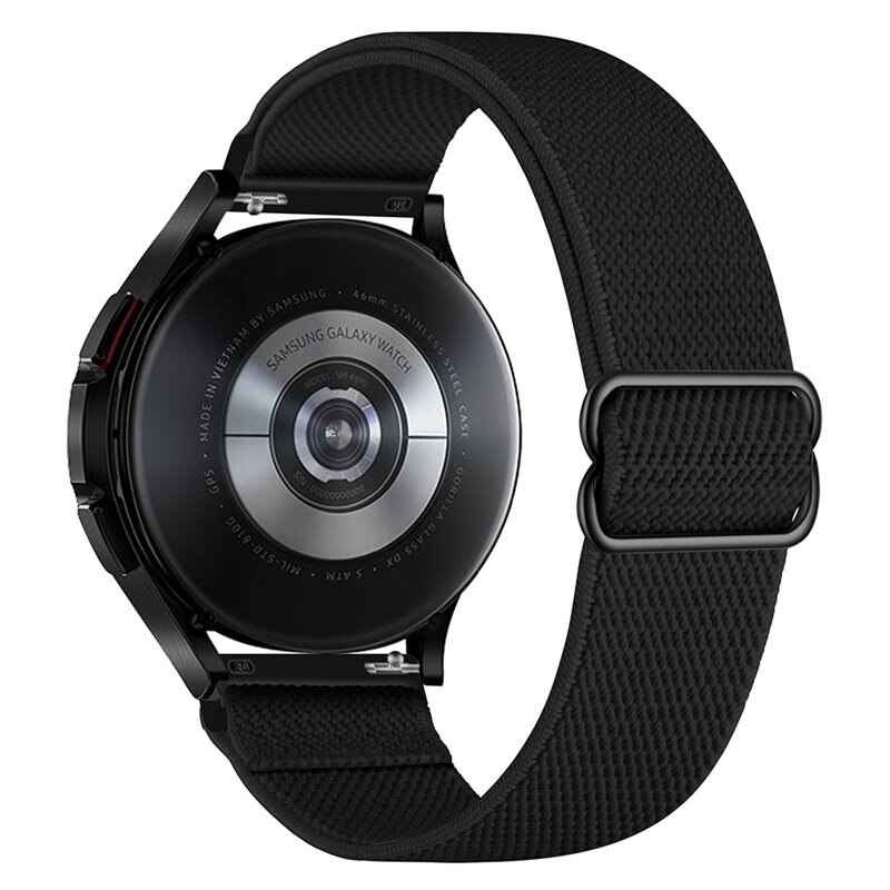 Garmin Venu 3 Elastisk Nylonreim Svart - Fleksibelt smartklokkearmbånd i behagelig elastikk