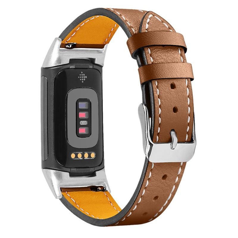 Fitbit Charge 5 Reim Lær Brun - Stilig armbånd i lær