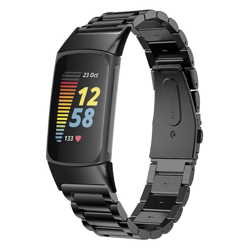 Fitbit Charge 5 Metal Reim Svart - Armbånd i luksuriøs og stilren design