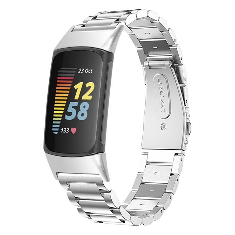 Fitbit Charge 6 Metal Reim Sølv - Armbånd i luksuriøs og stilren design