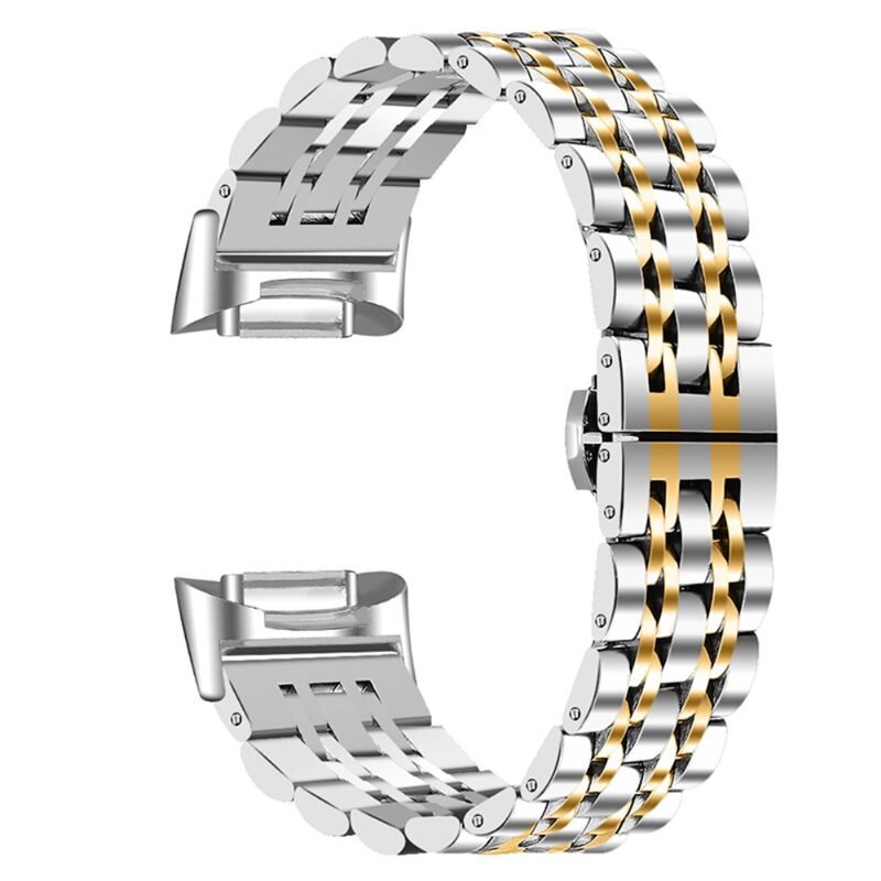 Stainless Steel Bracelet Fitbit Charge 6 Sølv/gull - Klokkereim