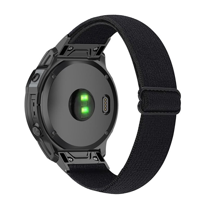Garmin Forerunner 965 Elastisk Nylonreim Svart - Fleksibelt smartklokkearmbånd i behagelig elastikk