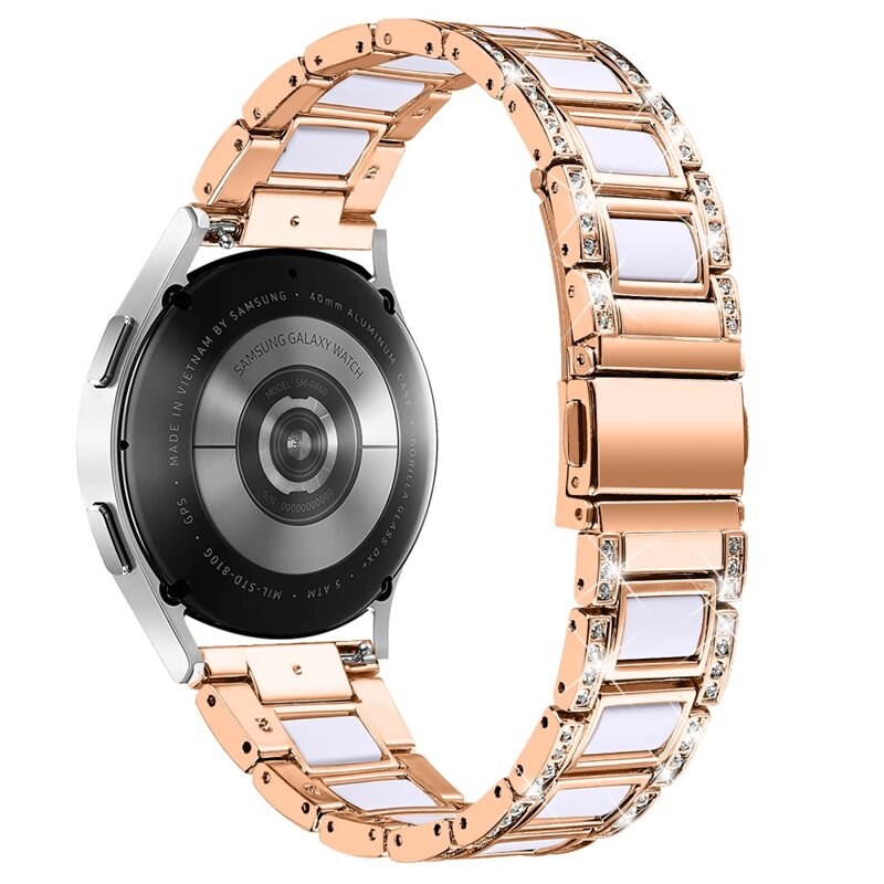 Diamond Bracelet Polar Ignite Rosegold Snow - Luksuriøst metallreim av rustfritt stål med diamantlignende steiner