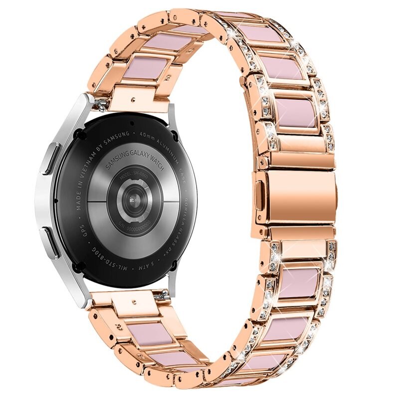 Diamond Bracelet Garmin Forerunner 55 Rosegold Rose - Luksuriøst metallreim av rustfritt stål med diamantlignende steiner