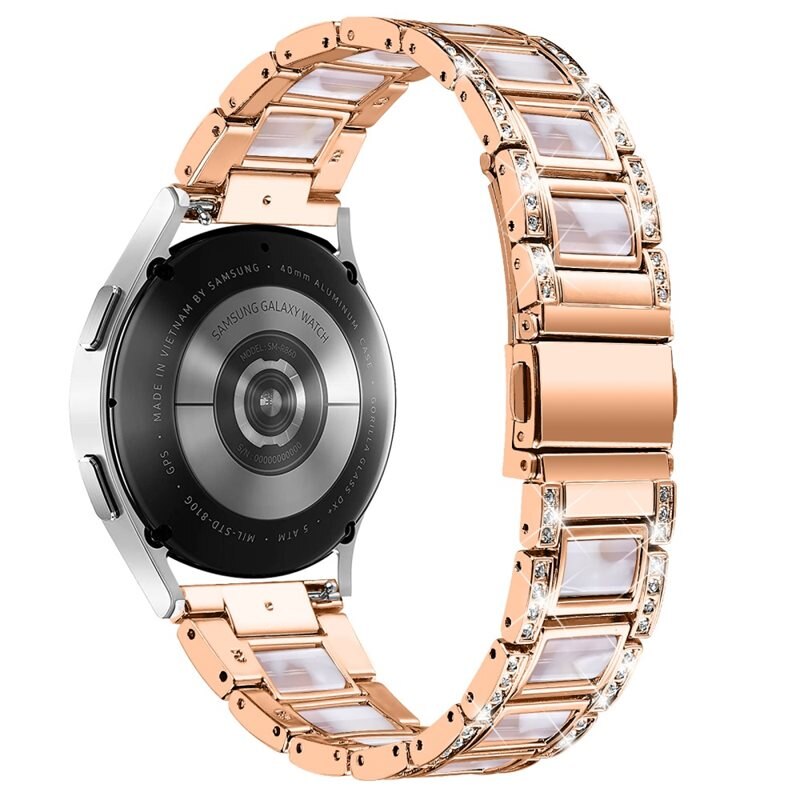 Diamond Bracelet Polar Ignite 3 Rosegold Pearl - Luksuriøst metallreim av rustfritt stål med diamantlignende steiner