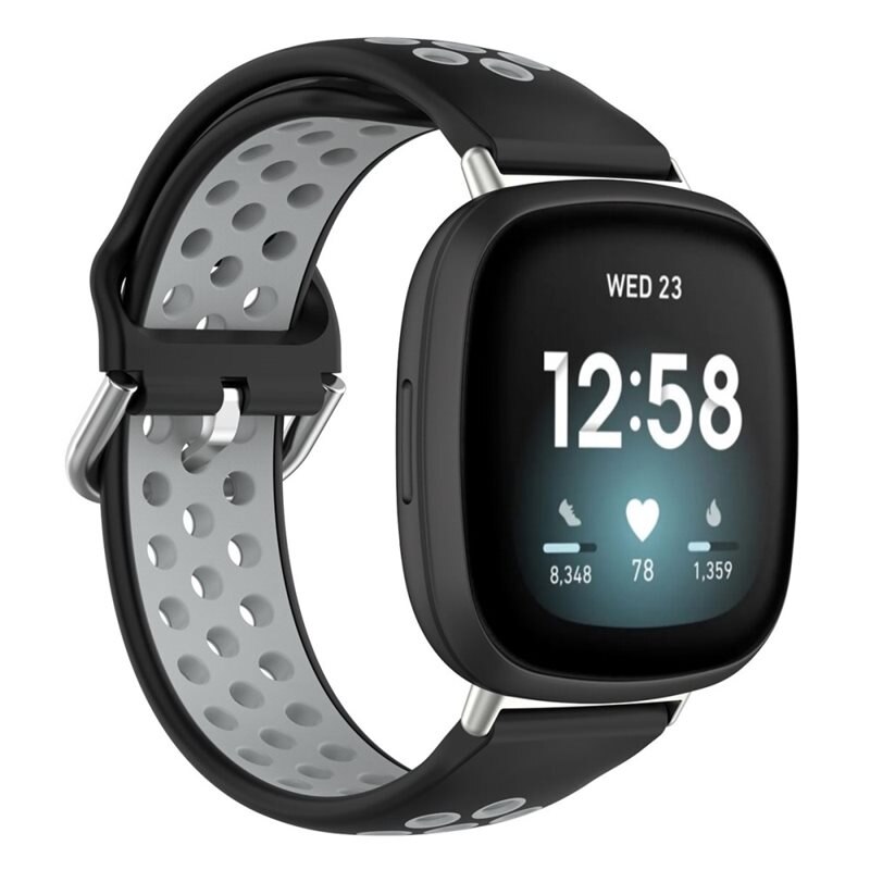 Fitbit Sense/Sense 2 Reim Silikon Svart - Sporty armbånd perfekt for treningen