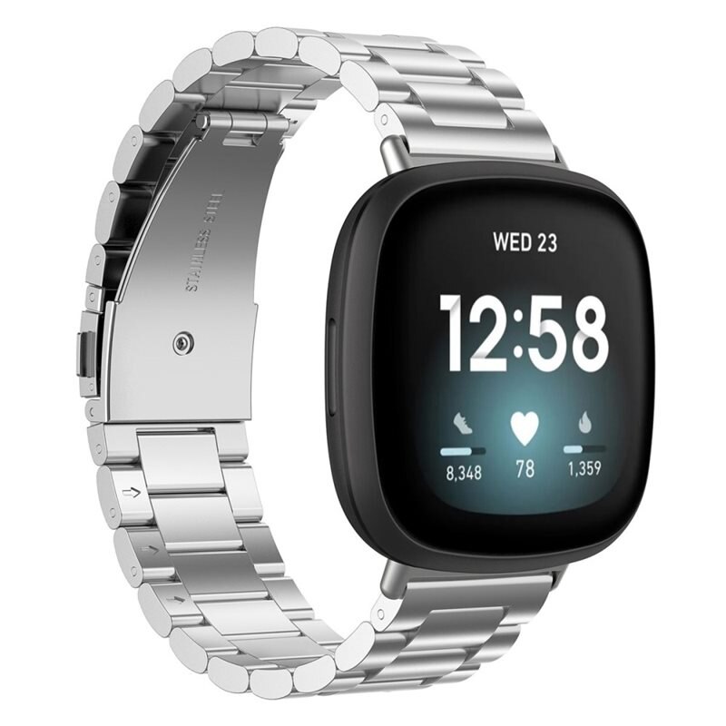 Fitbit Sense/Versa 3 Metal Reim Sølv - Armbånd i luksuriøs og stilren design