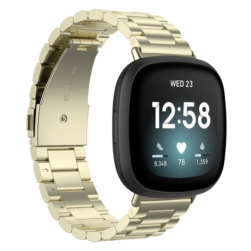 Fitbit Sense/Versa 3 Metal Reim Gull - Armbånd i luksuriøs og stilren design