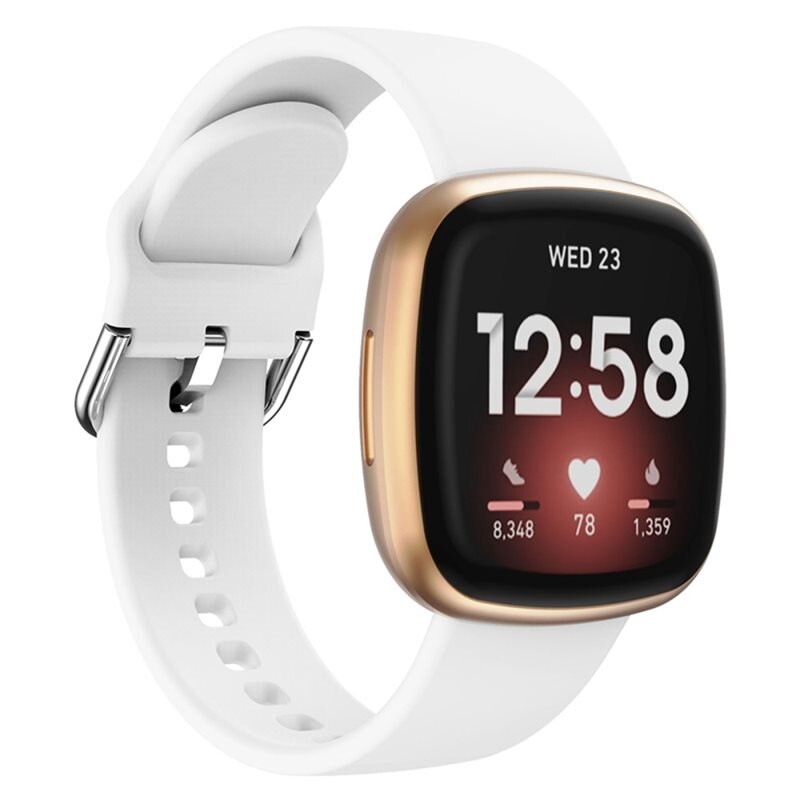 Fitbit Versa 4 Reim Silikon Hvit - Sporty armbånd perfekt for treningen