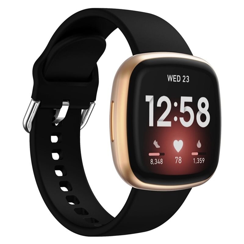 Fitbit Versa 3 Reim Silikon Svart - Sporty armbånd perfekt for treningen