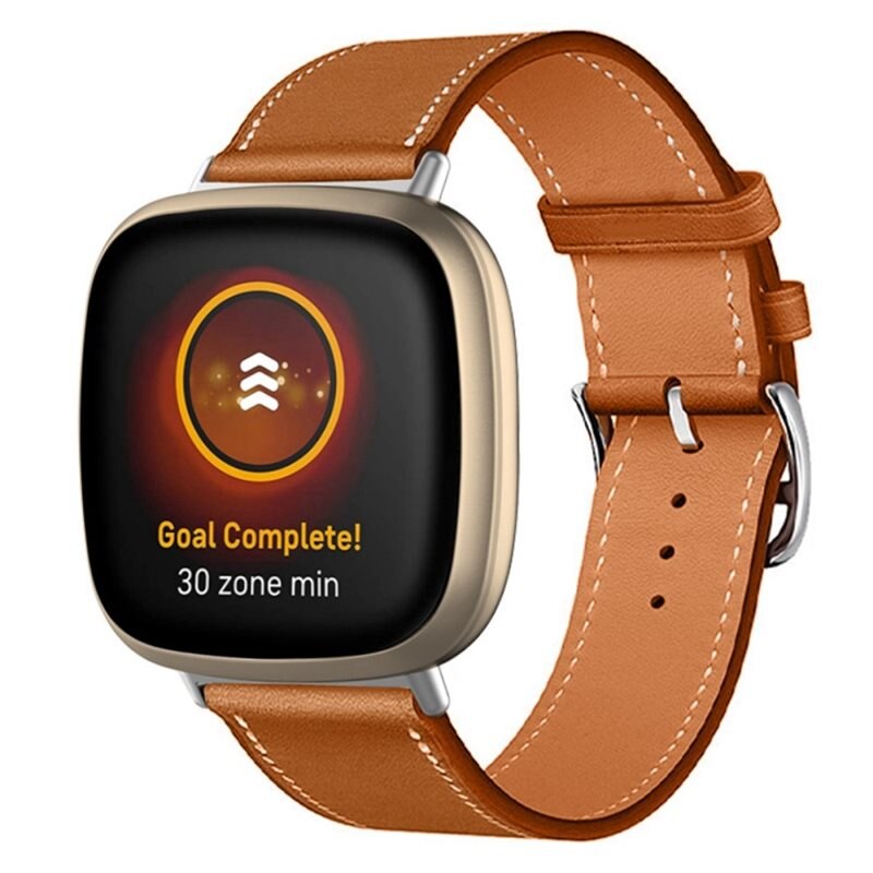Fitbit Versa 4 Reim Lær Brun - Stilig armbånd i lær