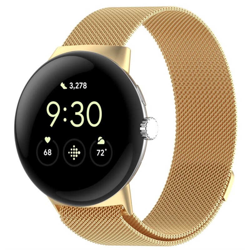Google Pixel Watch Reim Milanese Loop Gull - Luksuriøst armbånd med magnetisk lukking - Rustfritt stål