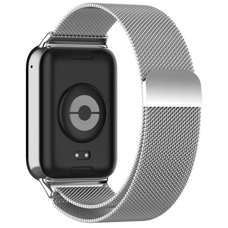 Xiaomi Smart Band 8 Pro Reim Milanese Loop Sølv - Luksuriøst armbånd med magnetisk lukking - Rustfritt stål